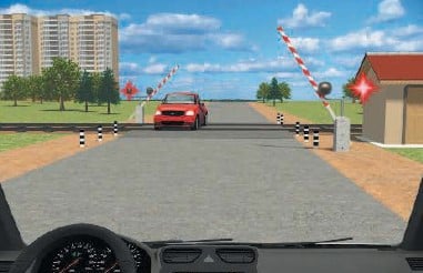 Выезд на железнодорожный переезд запрещен